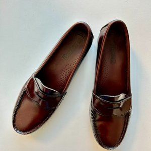 Dexter Brown Leather Loafer Women's Size 9 Wide (C, D, W) Slip On w/Dust Bag